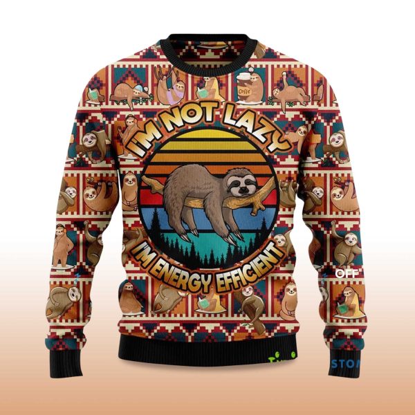 2025 Im Not Lazy Im Energy Efficient Ugly Christmas Sweater 2