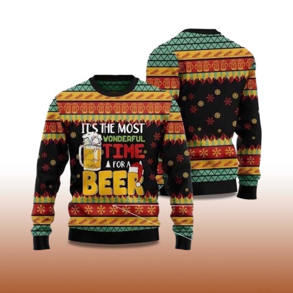 2025 Its The Most Wonderfull Time For A Beer Ugly Christmas Sweater 2