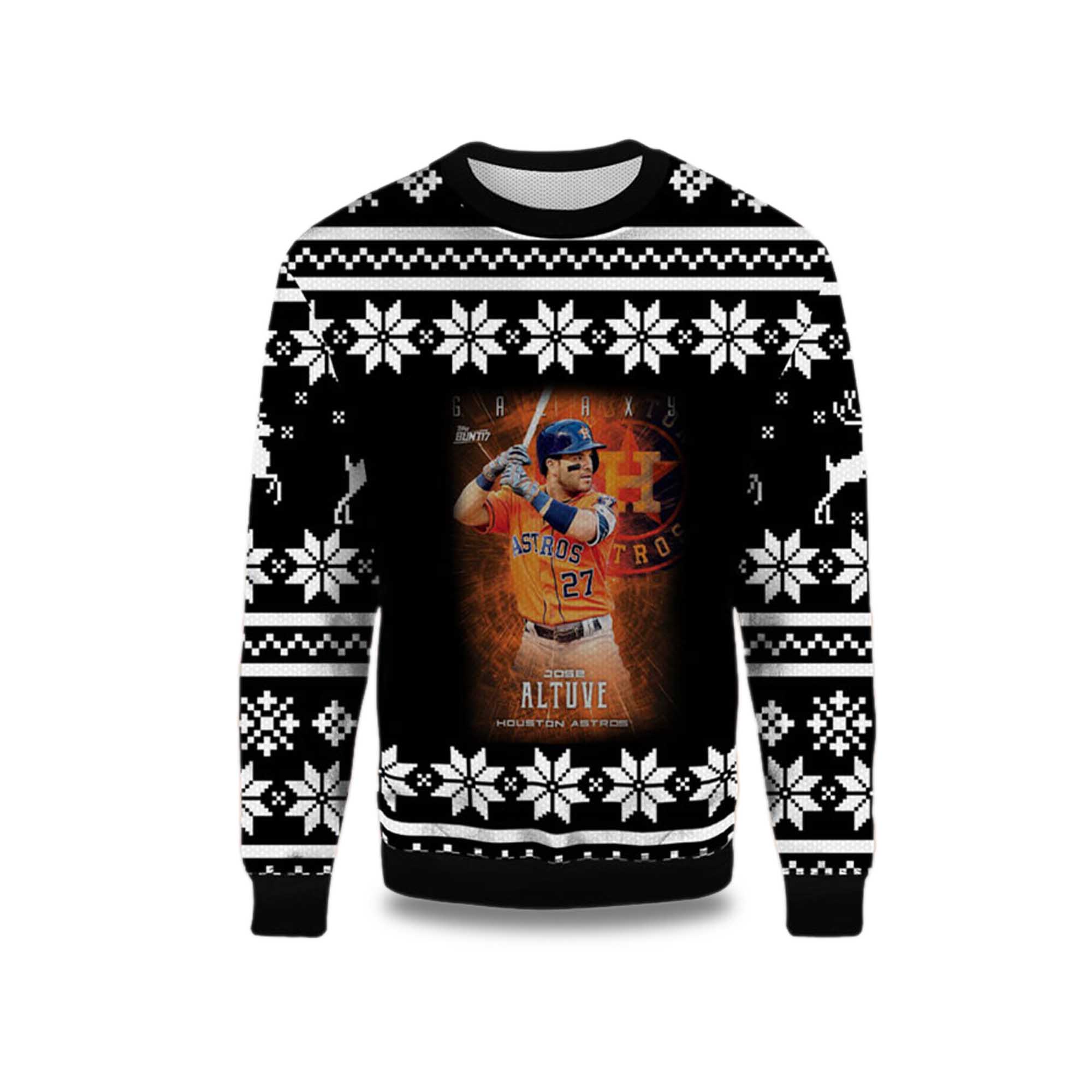 2025 Jose Altuve Houston Astros Ugly Christmas Sweater 
