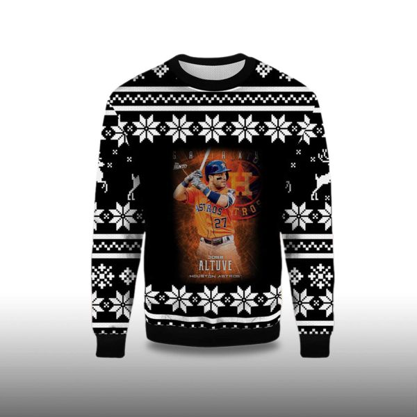 2025 Jose Altuve Houston Astros Ugly Christmas Sweater 2