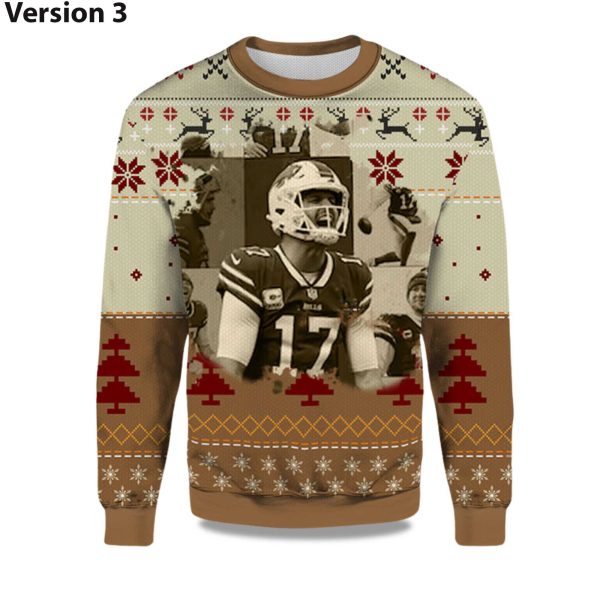 2025 Josh Allen Bills Ugly Christmas Sweater