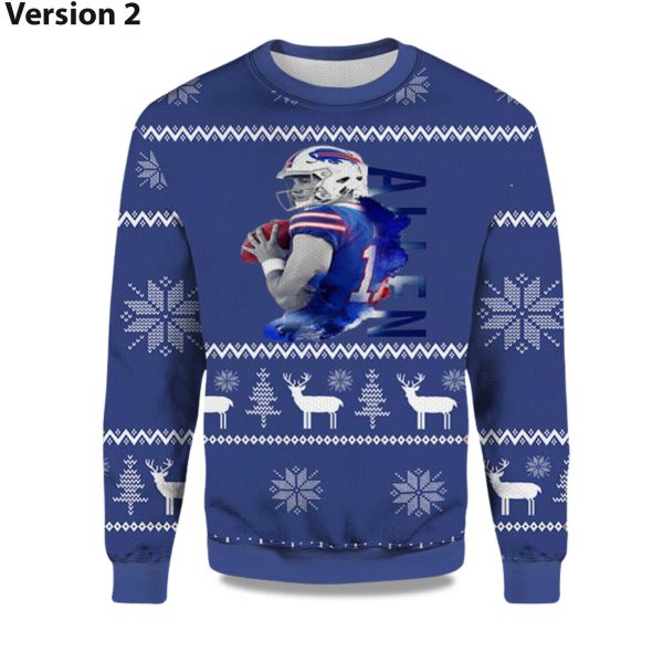 2025 Josh Allen Bills Ugly Christmas Sweater