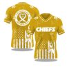 2025 Kansas City Chiefs Cancer Awareness Month V neck Short Sleeve Jersey 1