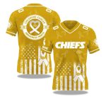 2025 Kansas City Chiefs Cancer Awareness Month V-neck Short Sleeve Jersey