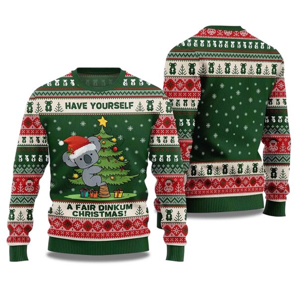 2025 Koala Have Yourself A Fair Dinkum Christmas Ugly Sweater 1