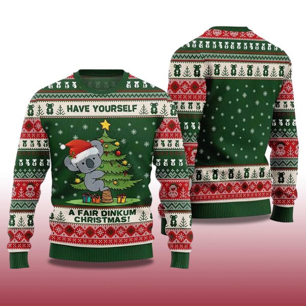 2025 Koala Have Yourself A Fair Dinkum Christmas Ugly Sweater 2
