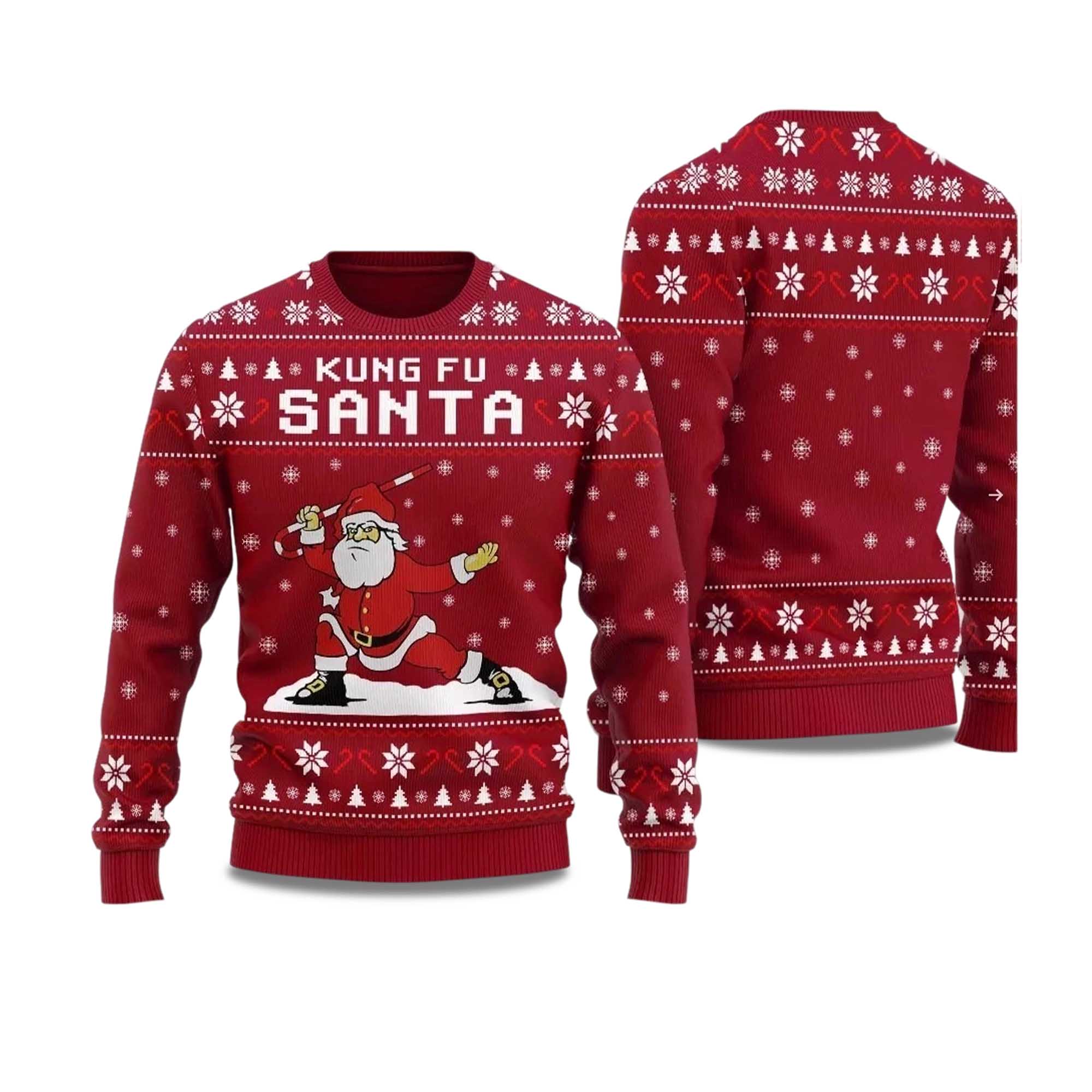 2025 Kungfu Panda Santa Ugly Chritsmas Sweater 