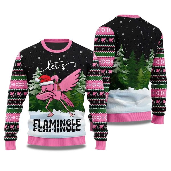 2025 Lets Flamingle Ugly Christmas Sweater 1
