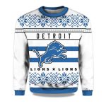2025 Lions Football Ugly Christmas Sweater