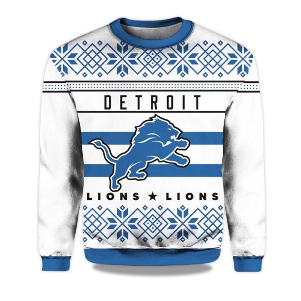 2025 Lions Football Ugly Christmas Sweater 1