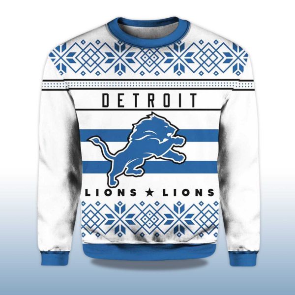 2025 Lions Football Ugly Christmas Sweater 2