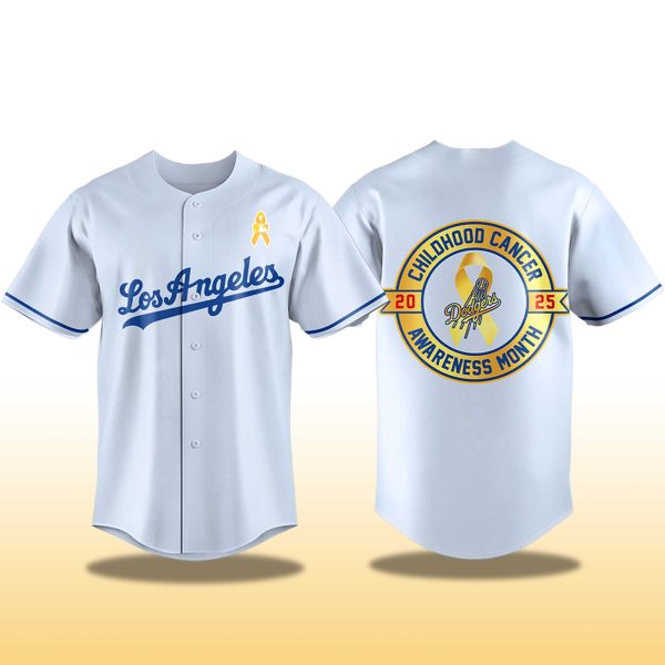 2025 Los Angeles Dodgers Child Hood Cancer awareness Jersey 2