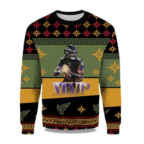 2025 MVP Lamar Jackson's Ugly Christmas Sweater 1