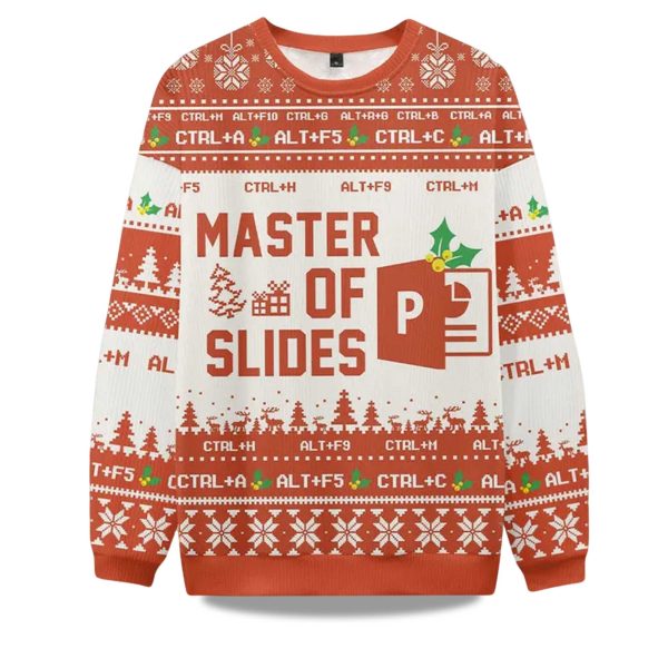 2025 Master Of Slides Powerpoint Ugly Christmas Sweater 1