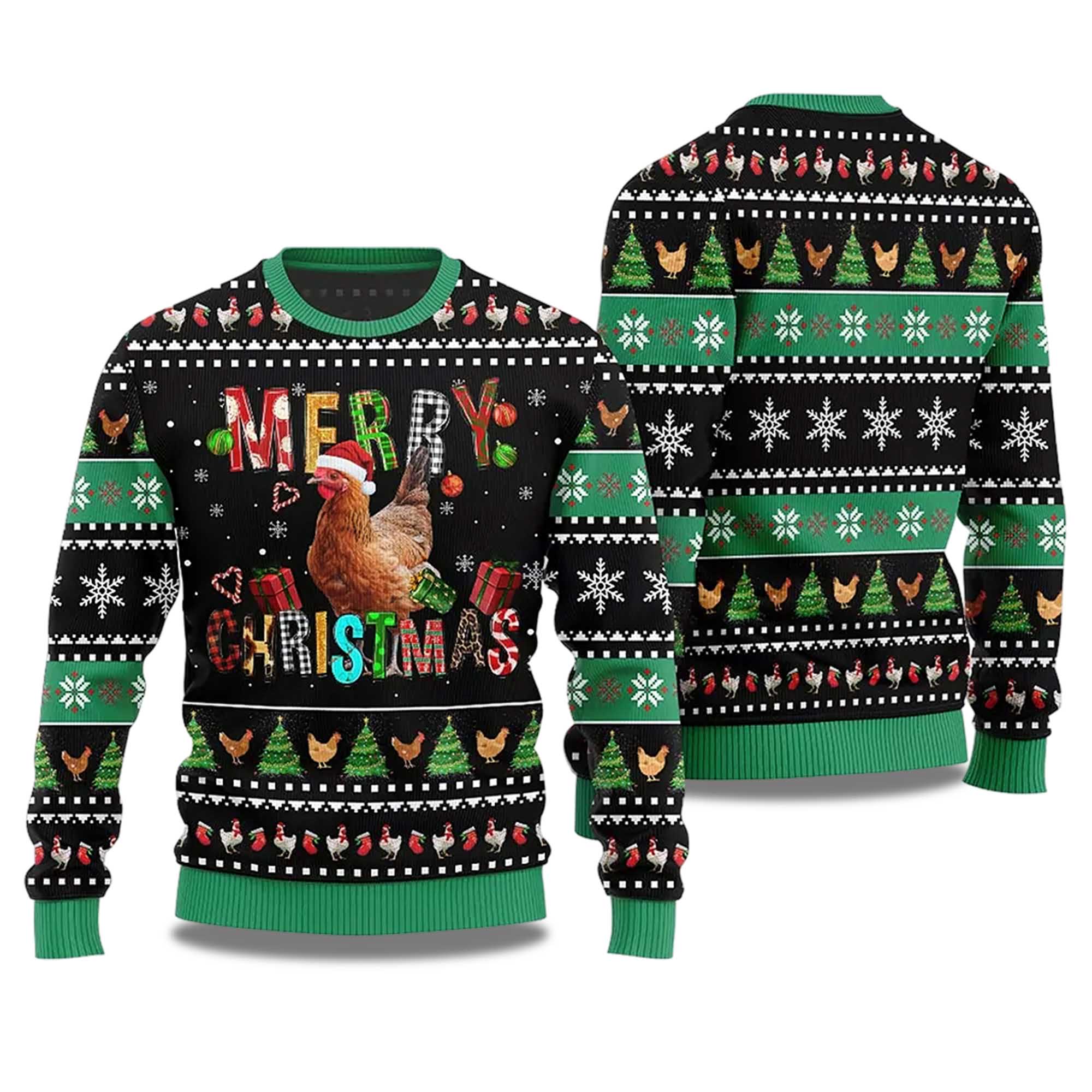 2025 Merry Christmas Chicken Ugly Christmas Sweater 2025 Merry Christmas Chicken Ugly Christmas Sweater