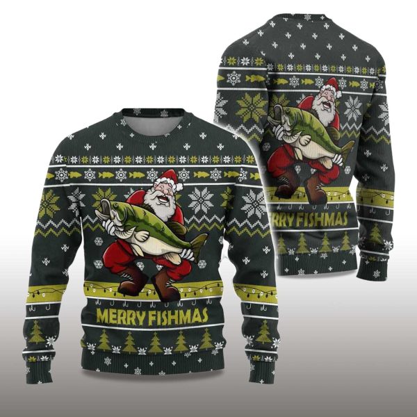 2025 Merry Fishmas Ugly Christmas Sweater 2