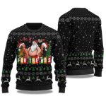 2025 Merry I Do It For The Hos Santa Ugly Christmas Sweater