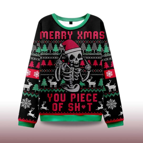 2025 Merry Xmas You Piece Of Sht Ugly Christmas Sweater 2