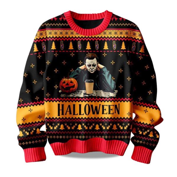 2025 Michael Myers Halloween Christmas Ugly Sweater 1