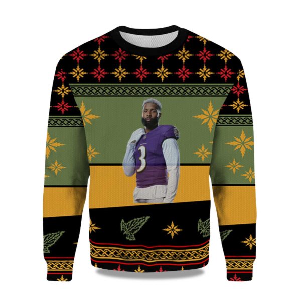 2025 Odell Baltimore Ravens Ugly Christmas Sweater 1