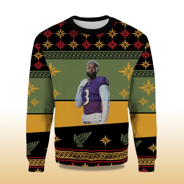 2025 Odell Baltimore Ravens Ugly Christmas Sweater 2