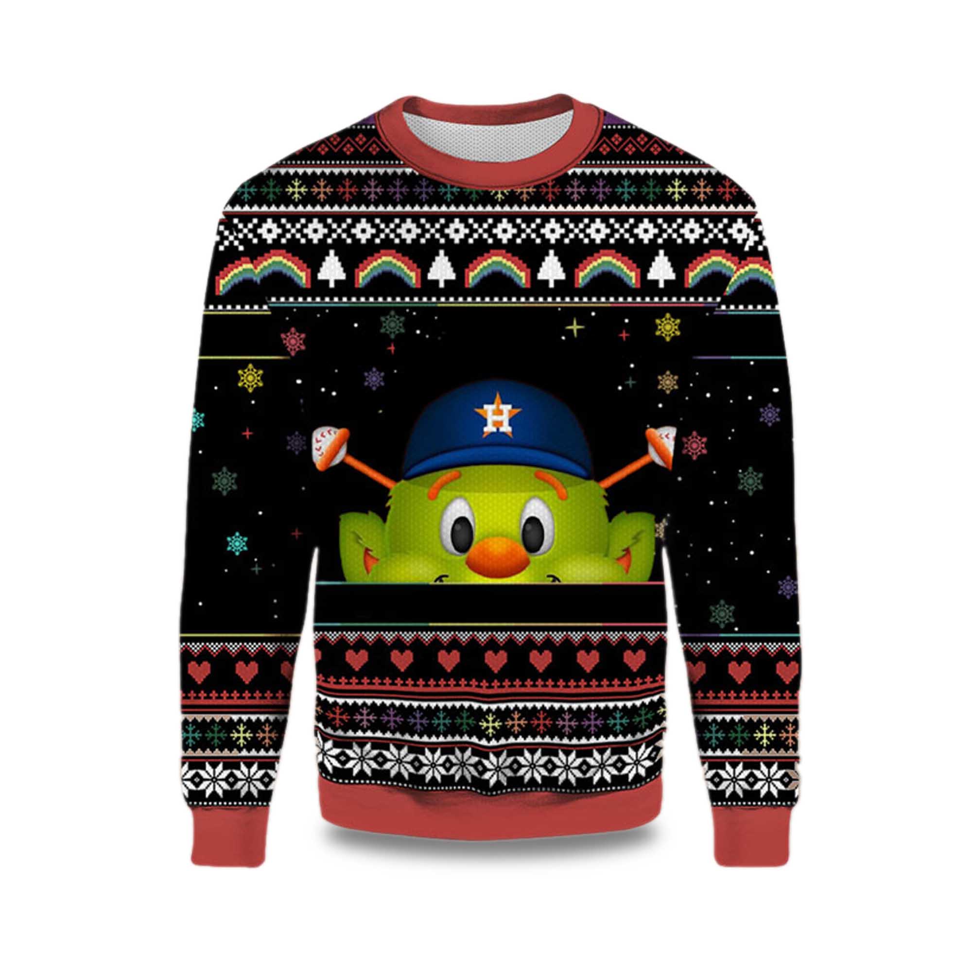 2025 Orbit Houston Astros Minimalist Mascot Ugly Christmas Sweater 2025 Orbit Houston Astros Minimalist Mascot Ugly Christmas Sweater