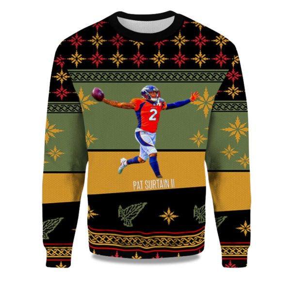 2025 Pat Surtain II Denver Broncos Ugly Christmas Sweater 1