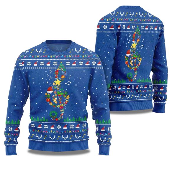 2025 Radiant Music Note Ugly Christmas Sweater 1