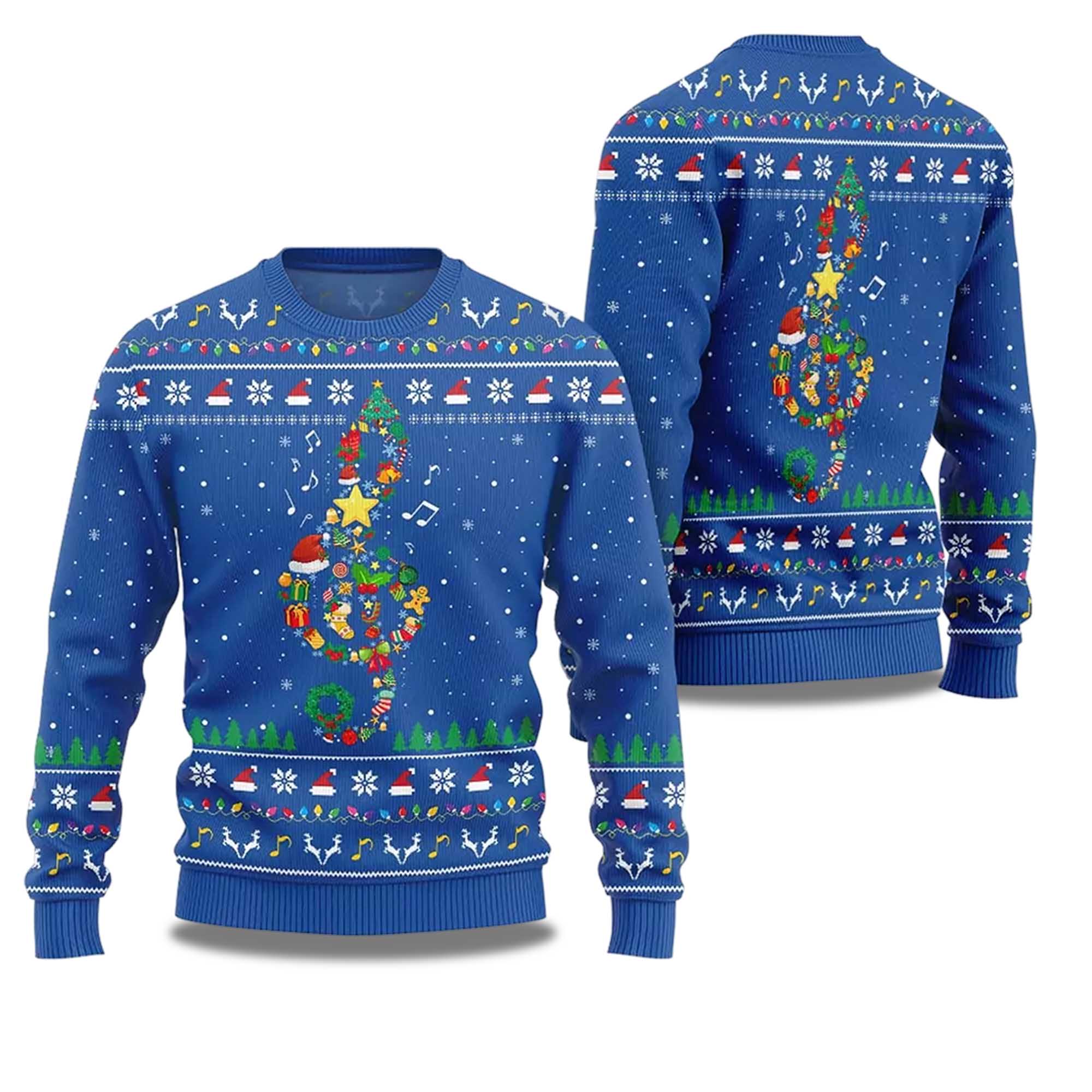 2025 Radiant Music Note Ugly Christmas Sweater 2025 Radiant Music Note Ugly Christmas Sweater