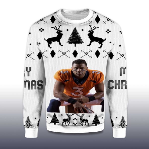 2025 Russell Wilson Denver Broncos Ugly Christmas Sweater 2