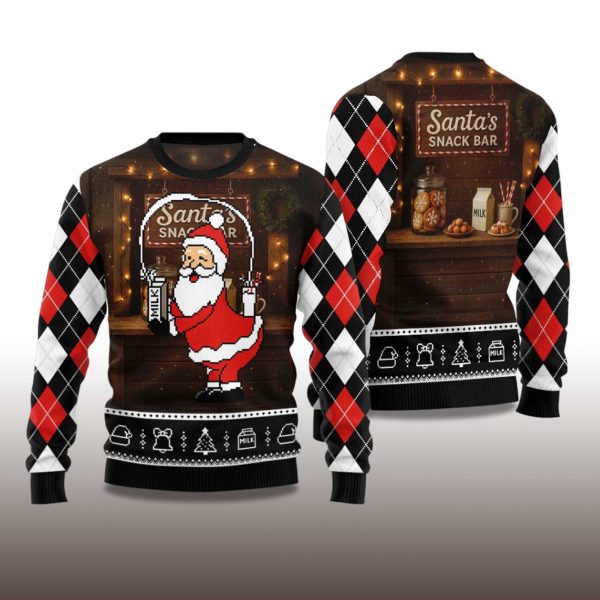 2025 Santa's Snack Bar Christmas Ugly Sweater 2