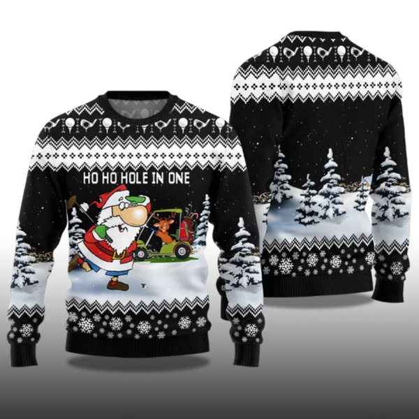 2025 Santa And Golf Mens Ugly Christmas Sweater 2