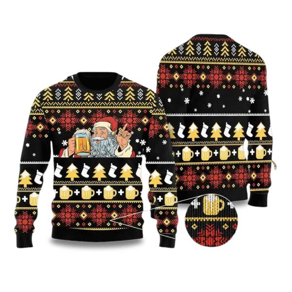 2025 Santa Beer Christmas Ugly Christmas Sweater 1