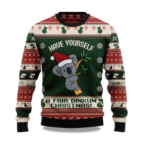 2025 Santa Koala Christmas Ugly Sweater 1