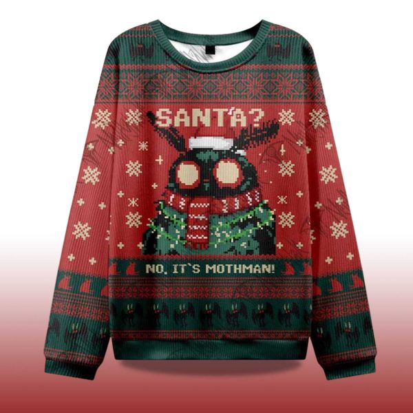 2025 Santa No Its Mothman Ugly Christmas Sweater 2