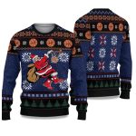 2025 Santa Playing Basketball Ugly Christmas Sweater