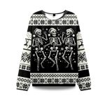 2025 Skeleton Dance Ugly Christmas Sweater