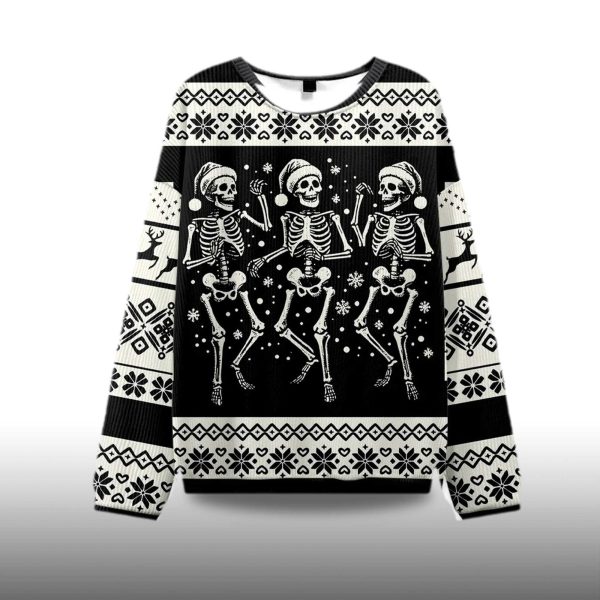 2025 Skeleton Dance Ugly Christmas Sweater 2