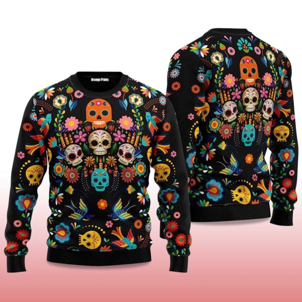 2025 Skull Pattern Ugly Christmas Sweater 2