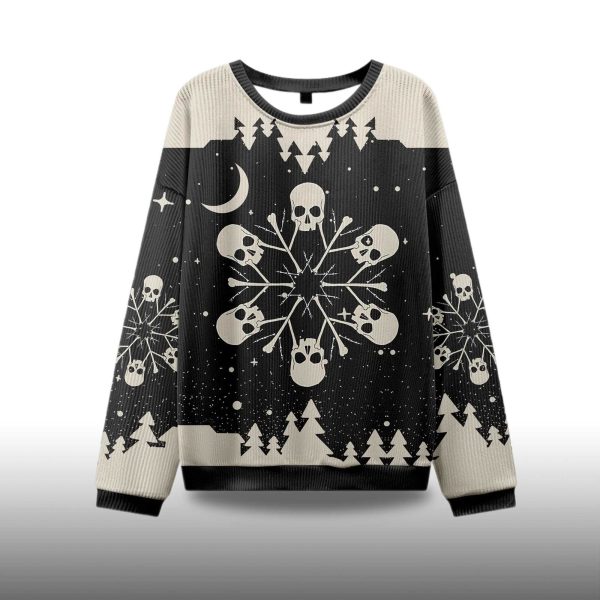 2025 Snowflake Skull Ugly Christmas Sweater 2