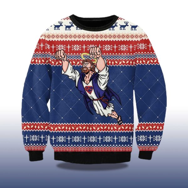 2025 Super Jesus Ugly Christmas Sweater 2