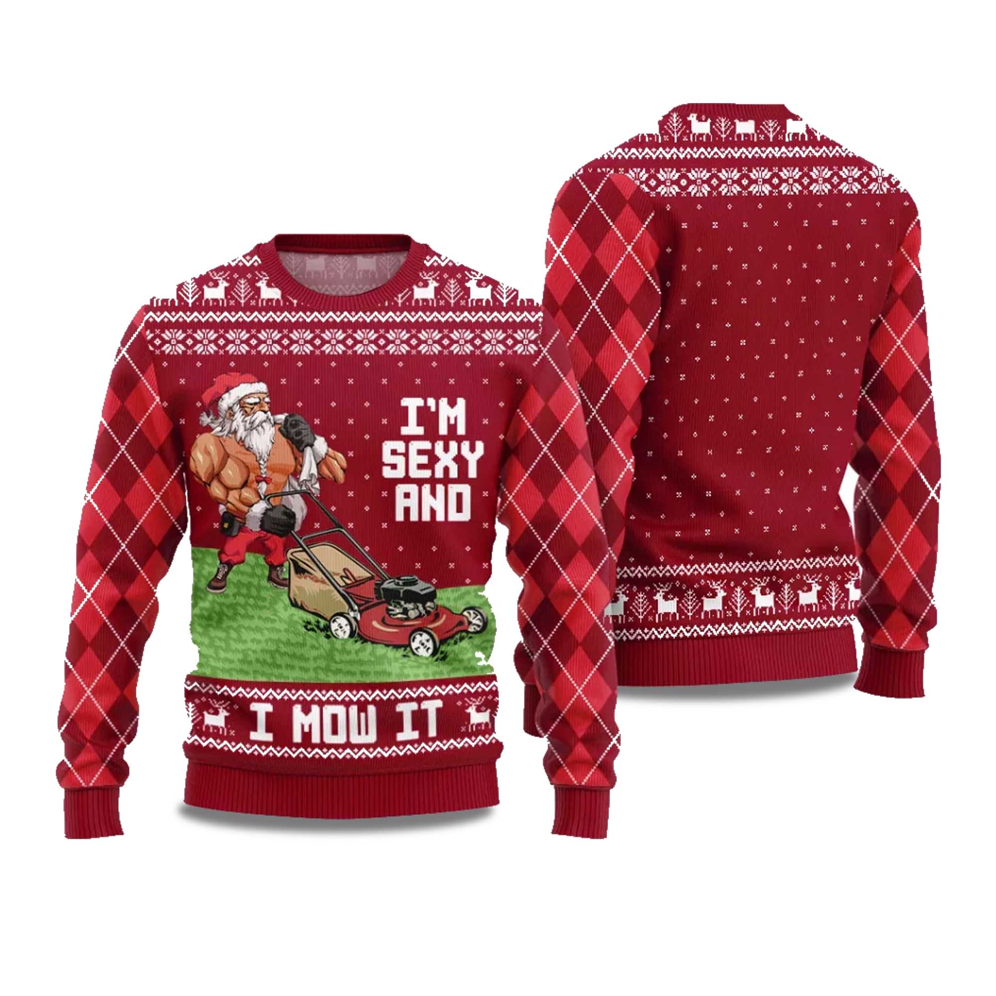 2025 Swole Santa Sexy And Mow It Ugly Christmas Sweater 