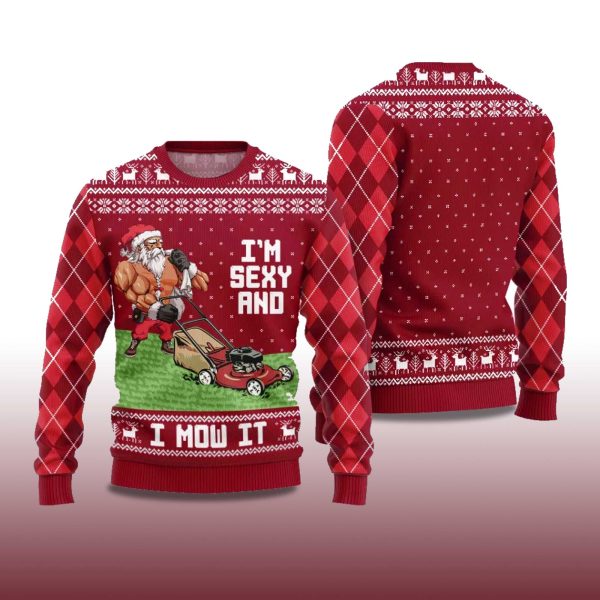 2025 Swole Santa Sexy And Mow It Ugly Christmas Sweater 2