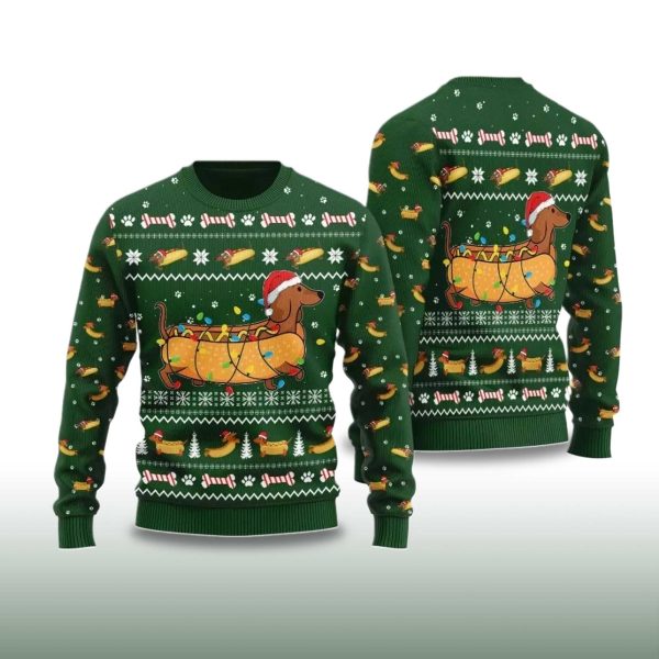 2025 Taco Dachshund Ugly Christmas Sweater 2