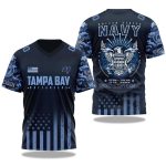 2025 Tampa Bay Buccaneers U.S Navy 250th Birthday Celebration V-neck Short Sleeve Jersey