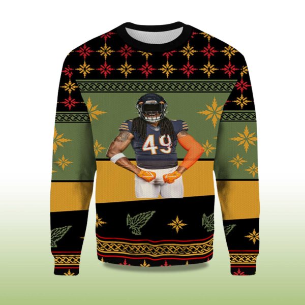 2025 Tremaine Edmunds Chicago Bears Ugly Christmas Sweater 2