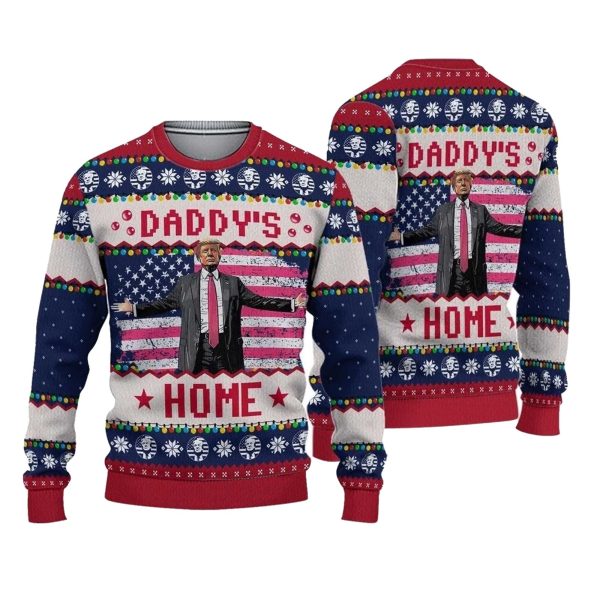 2025 Trump Daddy's Home Ugly Christmas Sweater