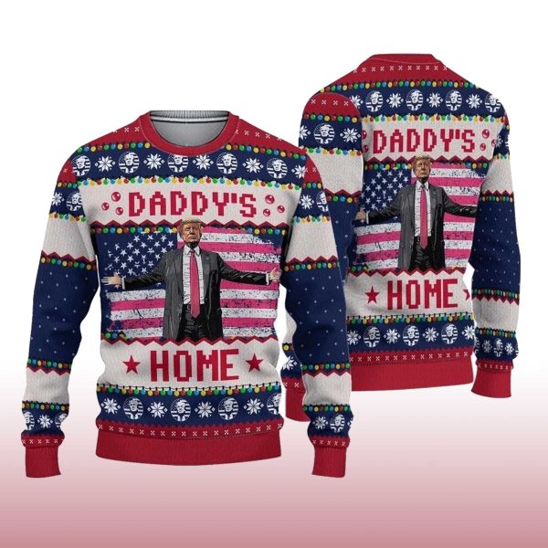 2025 Trump Daddy's Home Ugly Christmas Sweater