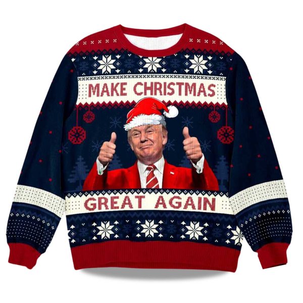 2025 Trump Maga Make Christmas Great Again Ugly Christmas Sweater 1
