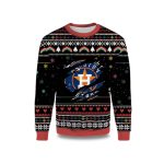 2025 Vintage Houston Astros Logo Ugly Christmas Sweater